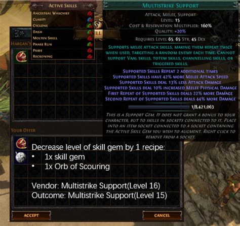 poe lower gem level recipe.